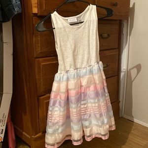 Easter Dress white top multi color bottom from the Childrens place